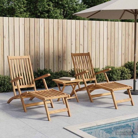 Składane krzesło ogrodowe z stolikiem 2 pcs naturalny