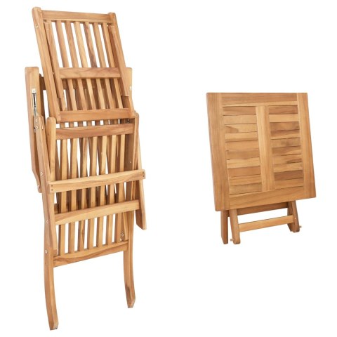 Składane krzesło ogrodowe z stolikiem 2 pcs naturalny