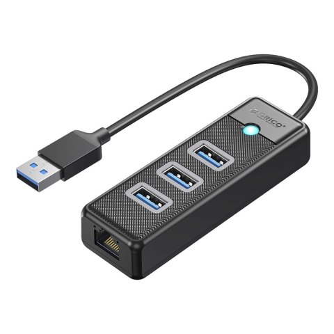 HUB rozdzielacz 4-portowy USB-A - USB-A RJ45 2.5G Ethernet 1.8 m - czarny