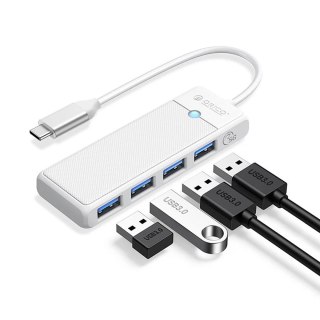 HUB rozdzielacz 4-portowy USB-C - USB-A 1 m - biały