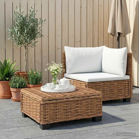 2 szt. Zestaw Rattanowy z Poduszkami GENDT Naturalny rattan