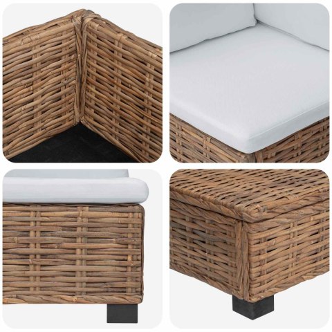 2 szt. Zestaw Rattanowy z Poduszkami GENDT Naturalny rattan