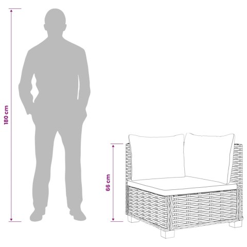 2 szt. Zestaw Rattanowy z Poduszkami GENDT Naturalny rattan