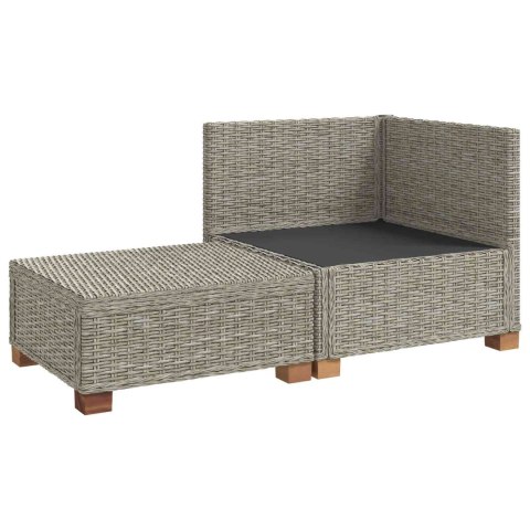 2 szt. Zestaw Rattanowy z Poduszkami GENDT Naturalny rattan