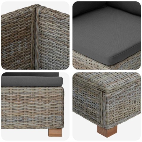 2 szt. Zestaw Rattanowy z Poduszkami GENDT Naturalny rattan