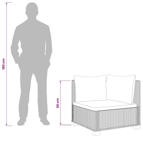 2 szt. Zestaw Rattanowy z Poduszkami GENDT Naturalny rattan