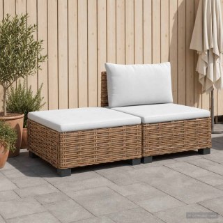 2 szt. Zestaw Rattanowy z Poduszkami GENDT Naturalny rattan
