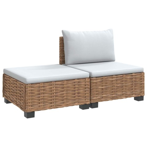 2 szt. Zestaw Rattanowy z Poduszkami GENDT Naturalny rattan