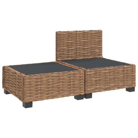 2 szt. Zestaw Rattanowy z Poduszkami GENDT Naturalny rattan