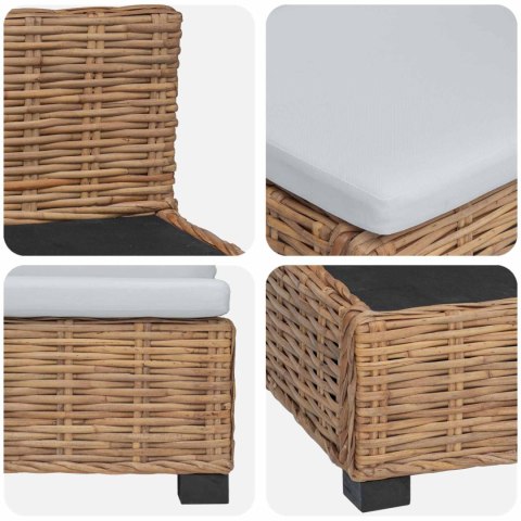 2 szt. Zestaw Rattanowy z Poduszkami GENDT Naturalny rattan