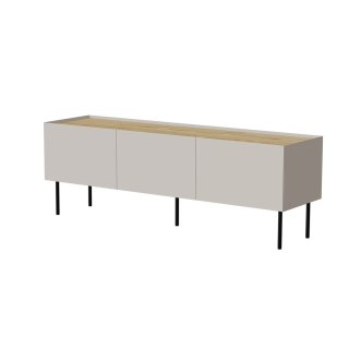 Szafka RTV FELLINI 150x40x52 kaszmir + blat dąb olejowany