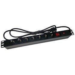 Alantec Listwa zasilająca 19" 230V - 7 gniazd (typu E - CEE 7/5), z wyłącznikiem LED, z zabezpieczeniem przeciwprzeciążeniowym, 