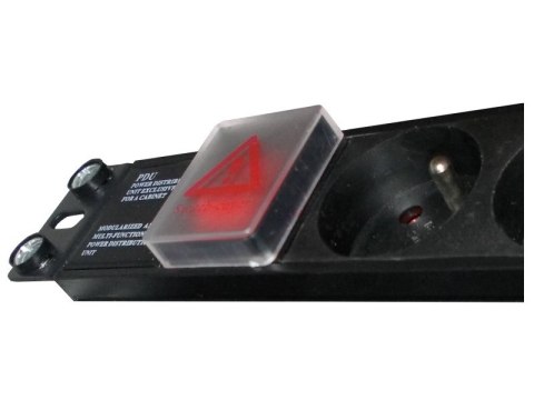 Alantec Listwa zasilająca 19" 230V - 7 gniazd (typu E - CEE 7/5), z wyłącznikiem LED, z zabezpieczeniem przeciwprzeciążeniowym, 