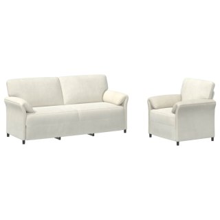 Zestaw Sof 2 szt. kremowy Welur