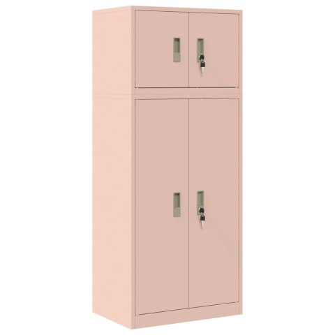 Szafka do przechowywania 2 szt. Różowy 60 x 40 x 145 cm Stal