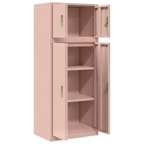 Szafka do przechowywania 2 szt. Różowy 60 x 40 x 145 cm Stal