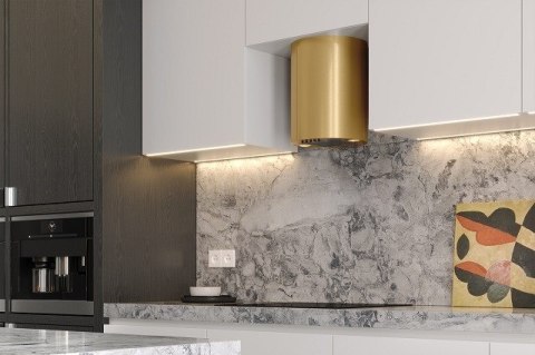 Okap kominowy MAAN Elba Mini WPB 431 50 cm | LED | filtry aluminiowe | złoty