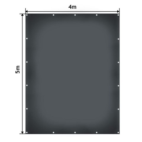 JAGO Plandeka 650 g/m², oczka aluminiowe, antracyt, 4 x 5 m