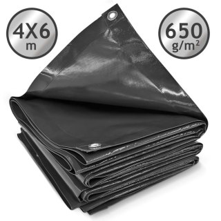 JAGO Plandeka 650 g/m², oczka aluminiowe, antracyt, 4 x 6 m