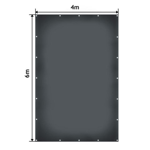 JAGO Plandeka 650 g/m², oczka aluminiowe, antracyt, 4 x 6 m