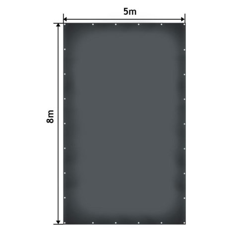 JAGO Plandeka 650 g/m², oczka aluminiowe, antracyt, 5 x 8 m