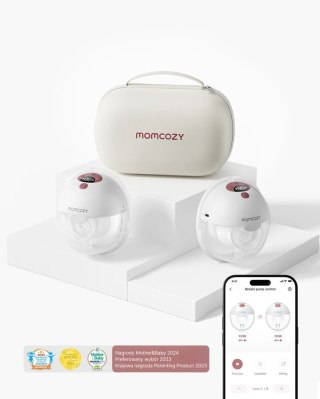MOMCOZY M5 - noszony laktator, czerwony, zestaw podwójny