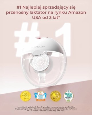 MOMCOZY M5 - noszony laktator, czerwony, zestaw podwójny