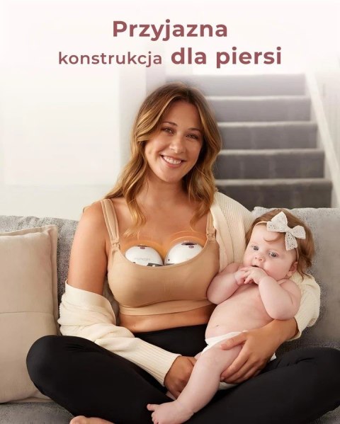 MOMCOZY M5 - noszony laktator, czerwony, zestaw podwójny