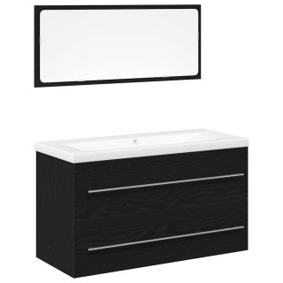 Szafka pod umywalkę 3 szt. Czarny Dąb 90 x 38,5 x 48 cm