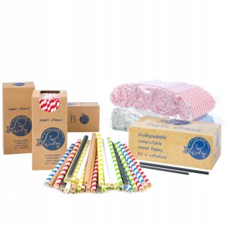 Słomki papierowe BIO ekologiczne PAPER STRAWS 6/205mm - czarne 500szt.