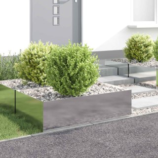 Krawężnik do trawnika 4 szt. 100 x 60 x 35 cm Stal srebrny