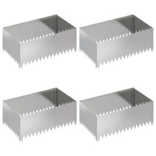 Krawężnik do trawnika 4 szt. 100 x 60 x 35 cm Stal srebrny