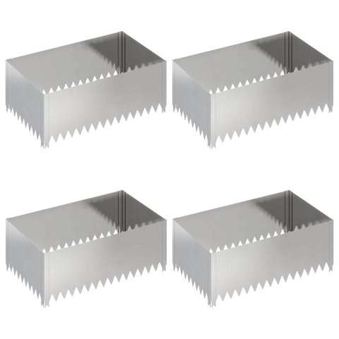 Krawężnik do trawnika 4 szt. 100 x 60 x 35 cm Stal srebrny