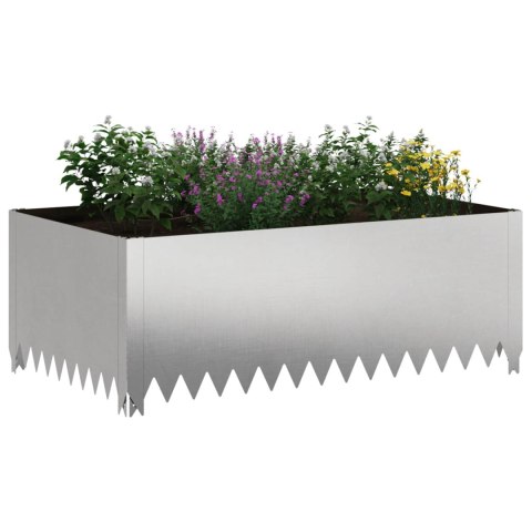 Krawężnik do trawnika 4 szt. 100 x 60 x 35 cm Stal srebrny