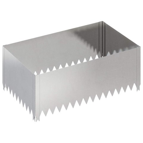 Krawężnik do trawnika 4 szt. 100 x 60 x 35 cm Stal srebrny