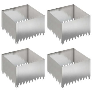 Krawężnik do trawnika 4 szt. 60 x 60 x 35 cm Stal srebrny