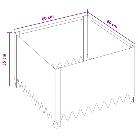 Krawężnik do trawnika 4 szt. 60 x 60 x 35 cm Stal srebrny