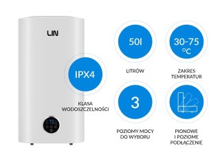 Bojler elektryczny LIN LIFVD1SMWH 50L UNIVERSAL szary