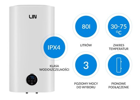 Bojler elektryczny LIN LIFVD1SMWH 80L SMART biały WiFi