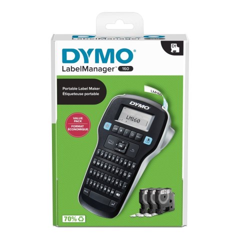 Drukarka etykiet Dymo LM 160 Value Pack +3xS0720530 taśma D1 czarna/biała 12mm (OUTLET)