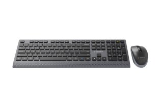 GEMBIRD BEZPRZEWODOWY ZESTAW KLAWIATURY + MYSZ DUAL MODE, 2.4 GHZ + BT, SLIM, UKŁAD US, KOLOR CZARNY