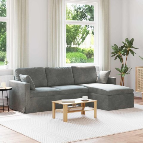 Sofa Ciemnoszary 228 x 134 x 80 cm Aksamit