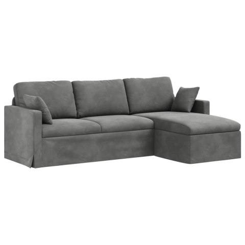 Sofa Ciemnoszary 228 x 134 x 80 cm Aksamit