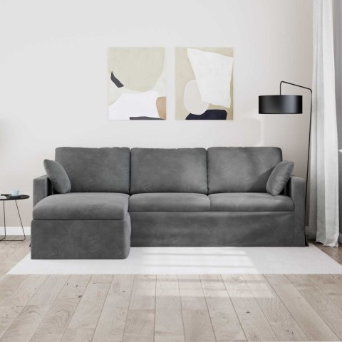 Sofa Ciemnoszary 228 x 134 x 80 cm Aksamit