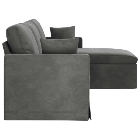 Sofa Ciemnoszary 228 x 134 x 80 cm Aksamit