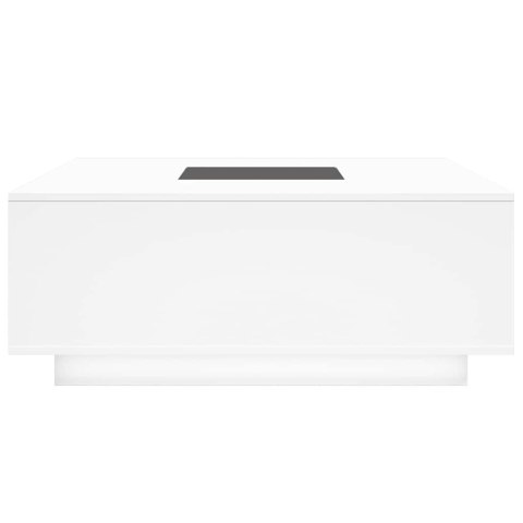 Stolik kawowy z LED Infinity, biały, 100x100x40 cm