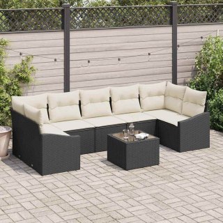 Zestaw Sof Czarny i kremowy 55 x 55 x 37 cm polirattan