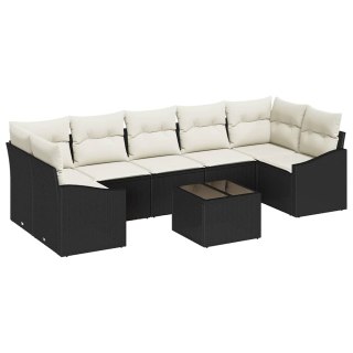 Zestaw Sof Czarny i kremowy 55 x 55 x 37 cm polirattan