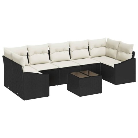 Zestaw Sof Czarny i kremowy 55 x 55 x 37 cm polirattan