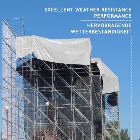 Plandeka JAGO 650 g/m², aluminiowe oczka, biała, 5x7 m